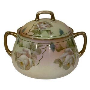 Antique Bavaria Prince Regent Germany‎ LDBCo Hand Painted Covered Serving Bowl